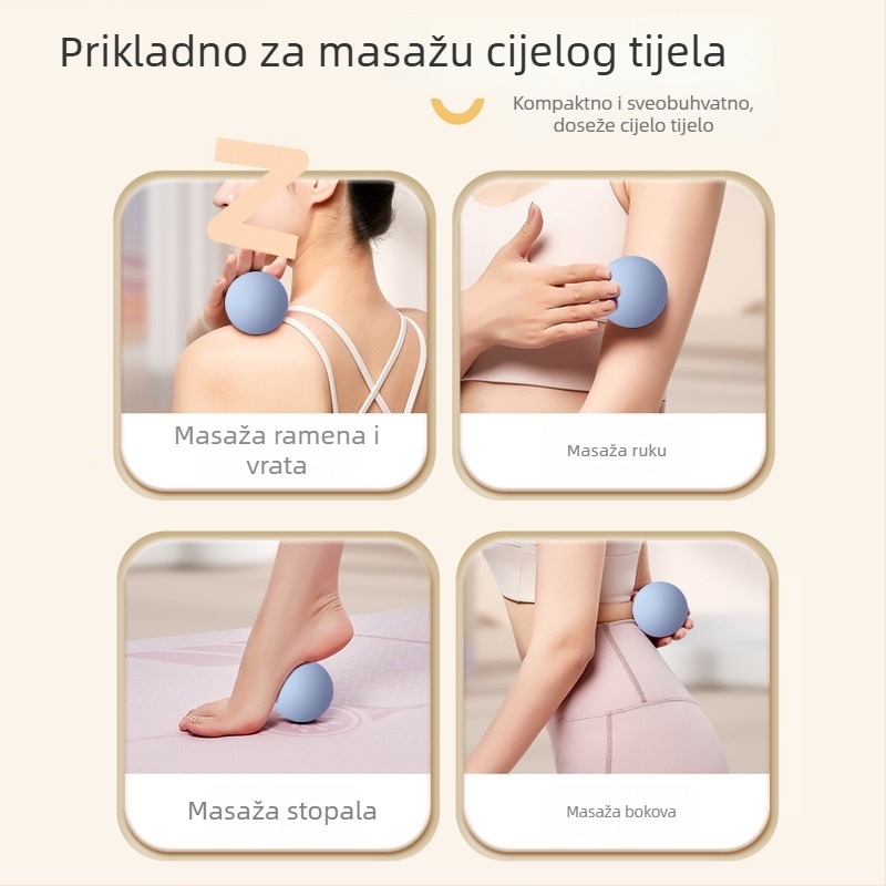 Miofascijalna masažna lopta - silikon, ne napuhuje se, za ramena, vrat, noge i leđa