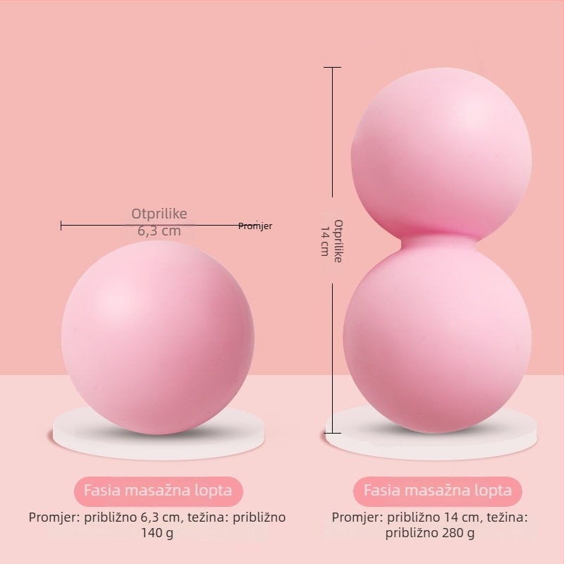 Miofascijalna masažna lopta - silikon, ne napuhuje se, za ramena, vrat, noge i leđa