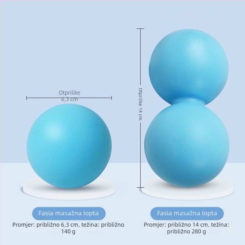 Miofascijalna masažna lopta - silikon, ne napuhuje se, za ramena, vrat, noge i leđa