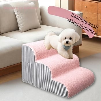 Pasje stepenice uz krevet – velur, uklonjive i perive, rampa za kućne ljubimce