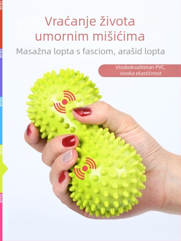 PVC bodljikava masažna lopta za jogu i masažu akupunkture, ne napuhuje se, težina 70–130 g, prilagodba obrade, pogodna za fitness i zdravstvenu masažu