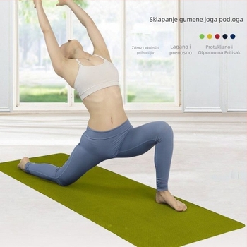 Joga podloga – prirodna guma, 6 mm, sklopiva, jednobojni uzorak