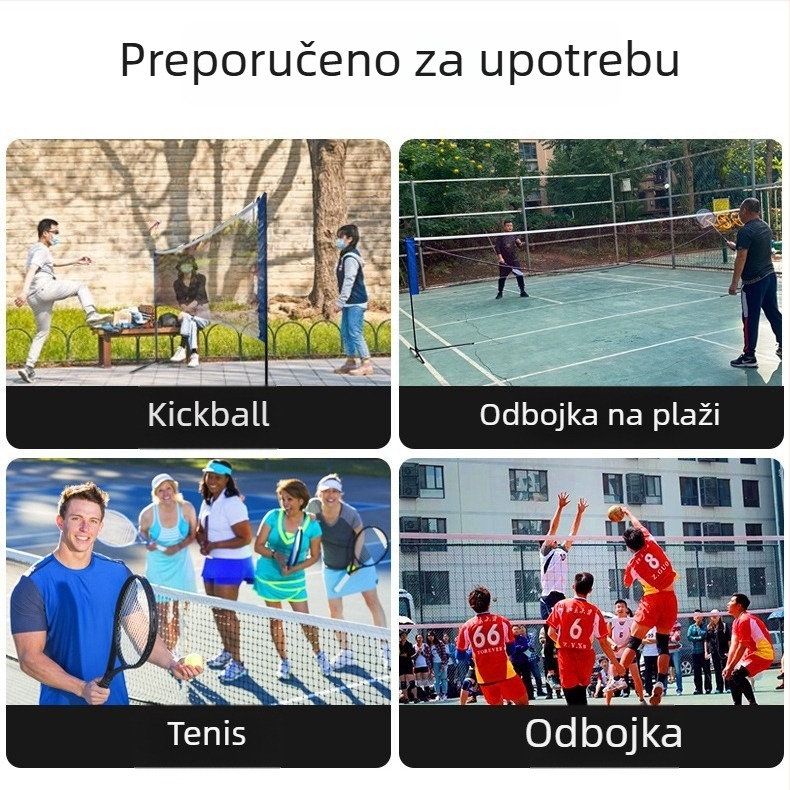 Stalak za mrežu za badminton, sklopivi i prijenosni dizajn, Mingqi Sports, prilagođavanje dostupno, pogodno za stolni tenis i badminton, dopušta privatne marke