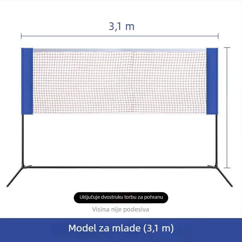 Stalak za mrežu za badminton, sklopivi i prijenosni dizajn, Mingqi Sports, prilagođavanje dostupno, pogodno za stolni tenis i badminton, dopušta privatne marke