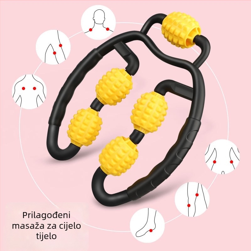 Petokotačni masažer za noge s joginim prstenom – opuštanje mišića bedara i listova uz rotacijski masažni učinak, pomoć za jogu