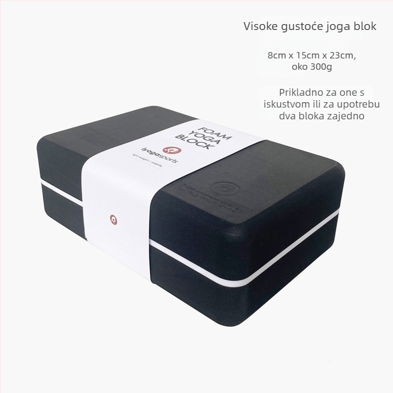 IyogaSports blok za jogu - EVA blok visoke gustoće s zaobljenim kutovima, profesionalna klasa, 300 g