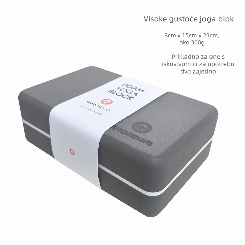 IyogaSports blok za jogu - EVA blok visoke gustoće s zaobljenim kutovima, profesionalna klasa, 300 g