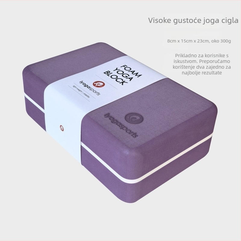 IyogaSports blok za jogu - EVA blok visoke gustoće s zaobljenim kutovima, profesionalna klasa, 300 g