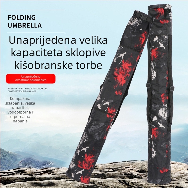 Torba preko ramena za štap za ribolov i kišu, PVC materijal, sklopiva i prijenosna