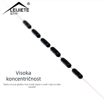 Crne gumene cilindrične perle za ribolov, set od 100 komada, visoka preciznost