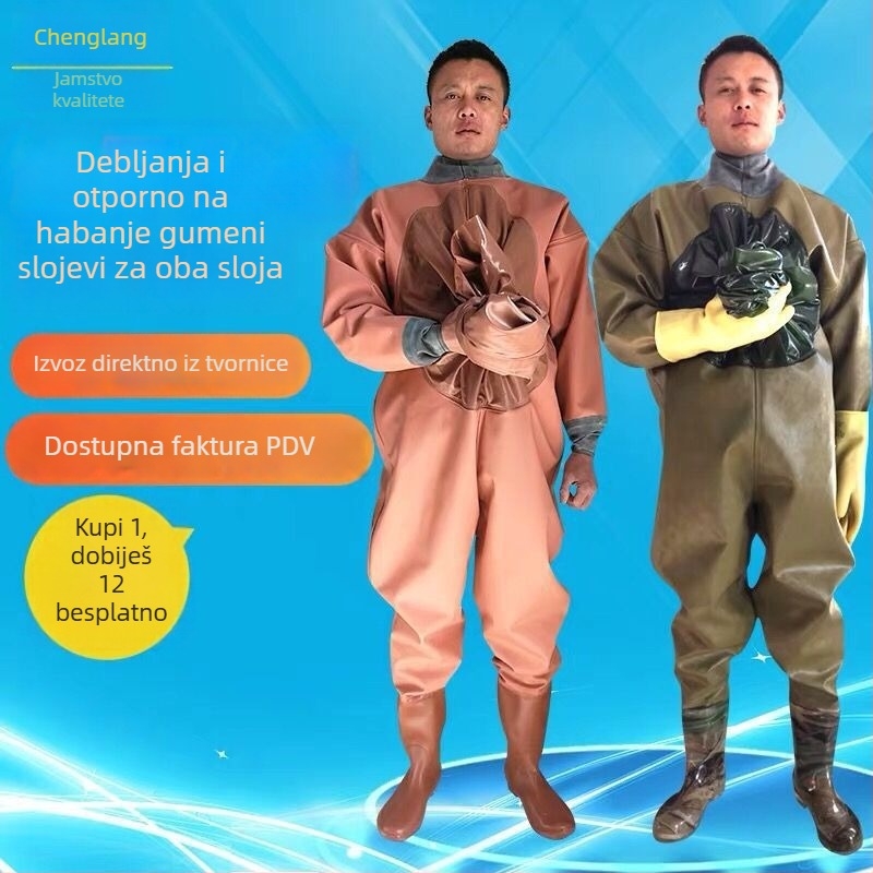 Cjeloviti vodootporni ribolovni kombinezon, jednodijelni, debeli materijal, proljeće, za muškarce