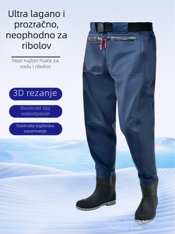 Ribolovna vodootporna kombinacija do struka s cipelama – lagana, UV zaštita, otporna na vjetar, otporna na habanje, odvodi vlagu, tkanina od kemijskih vlakana, za muškarce