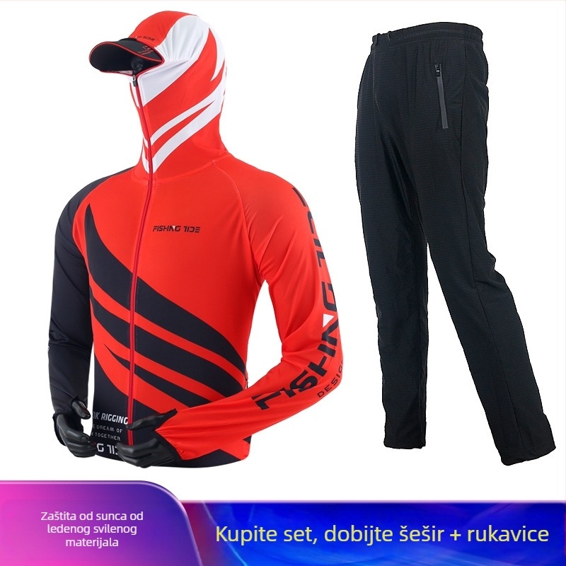 Unisex ribičko odijelo s UV zaštitom, od led silke tkanine, prozračno, brzo se suši, protiv komaraca, za outdoor ribolov.