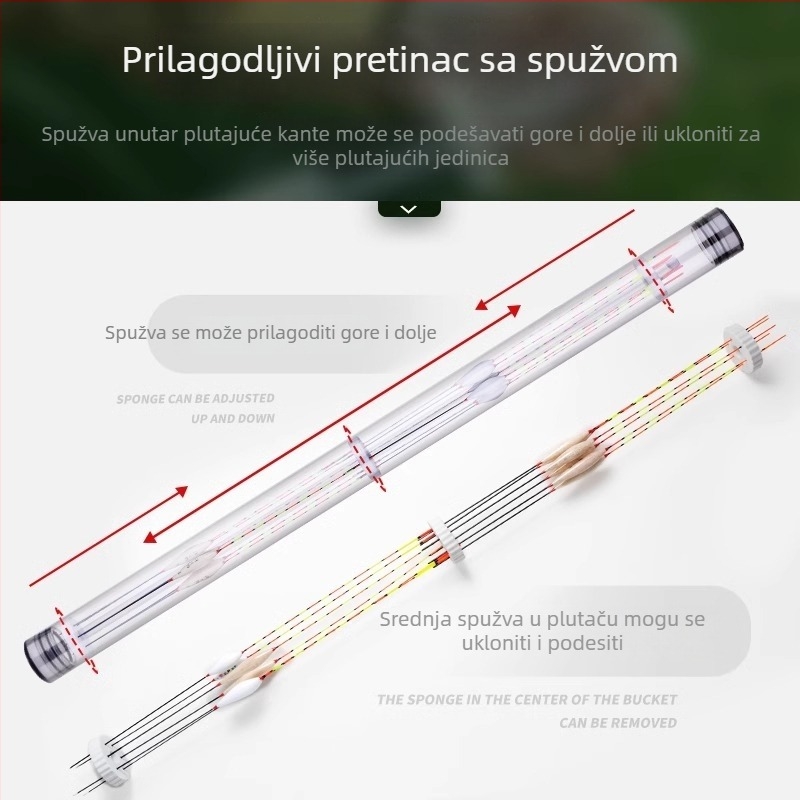 Plivački skladišni tubus za ribolov – prozirni plast, velika kapaciteta, marka Good fishing