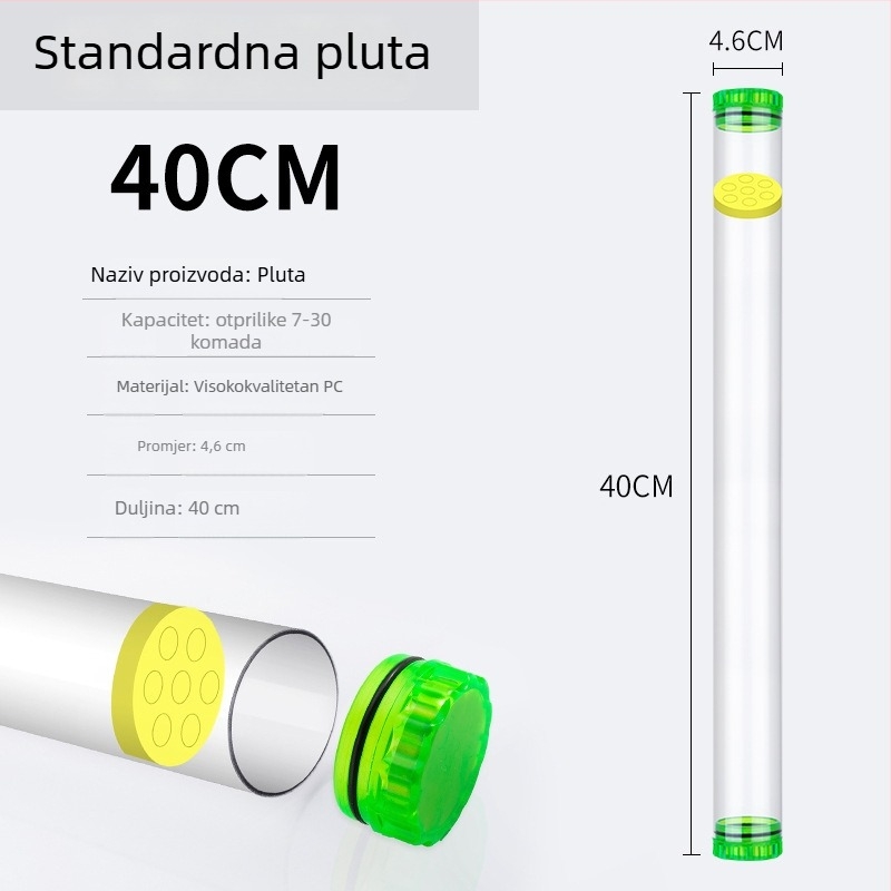 Plivački skladišni tubus za ribolov – prozirni plast, velika kapaciteta, marka Good fishing
