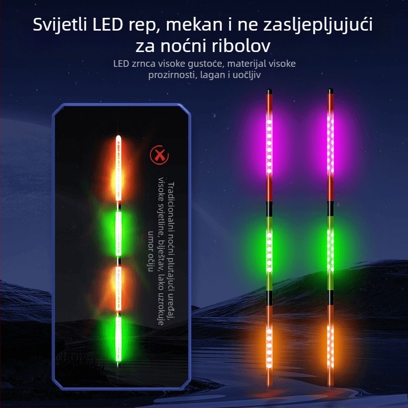 LED osvijetljeni elektronički plutač s indikatorom zabačaja i promjenom boje, 316 baterija, visoka osjetljivost za ribolov šarana