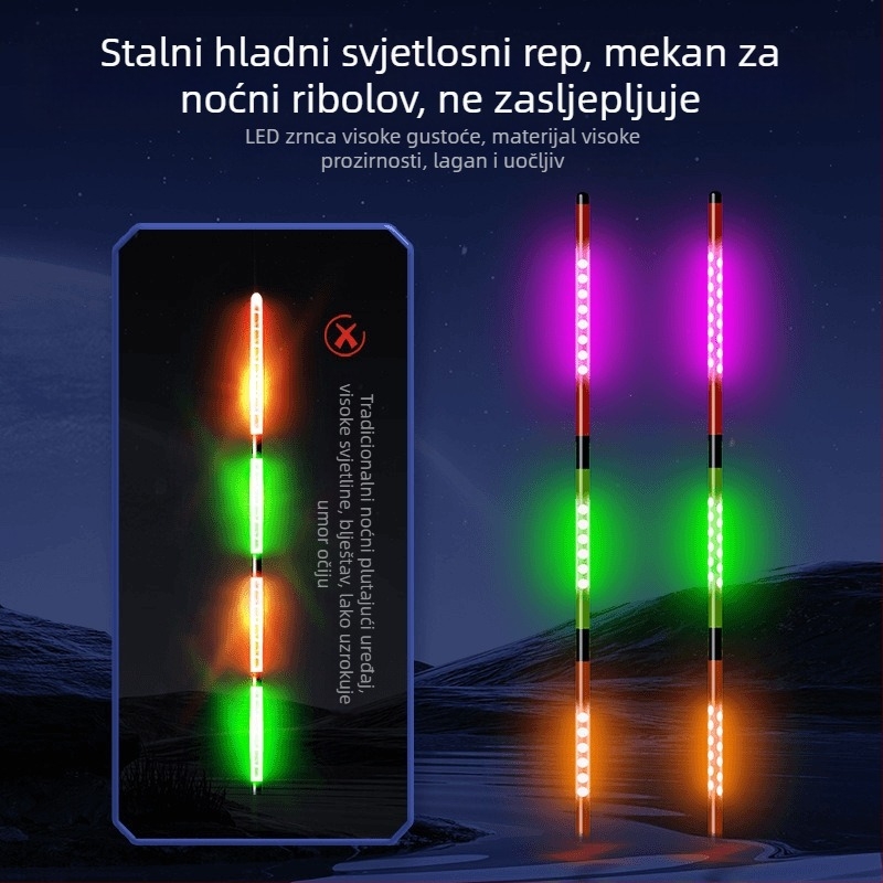 LED osvijetljeni elektronički plutač s indikatorom zabačaja i promjenom boje, 316 baterija, visoka osjetljivost za ribolov šarana