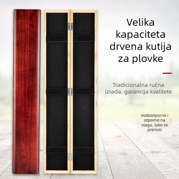 Drvena kutija za ribarske plovke – proširena verzija, Paulovnijsko drvo, čvrsta, višenamjenska, velika zapremina