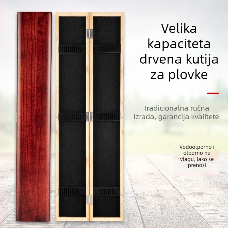 Drvena kutija za ribarske plovke – proširena verzija, Paulovnijsko drvo, čvrsta, višenamjenska, velika zapremina