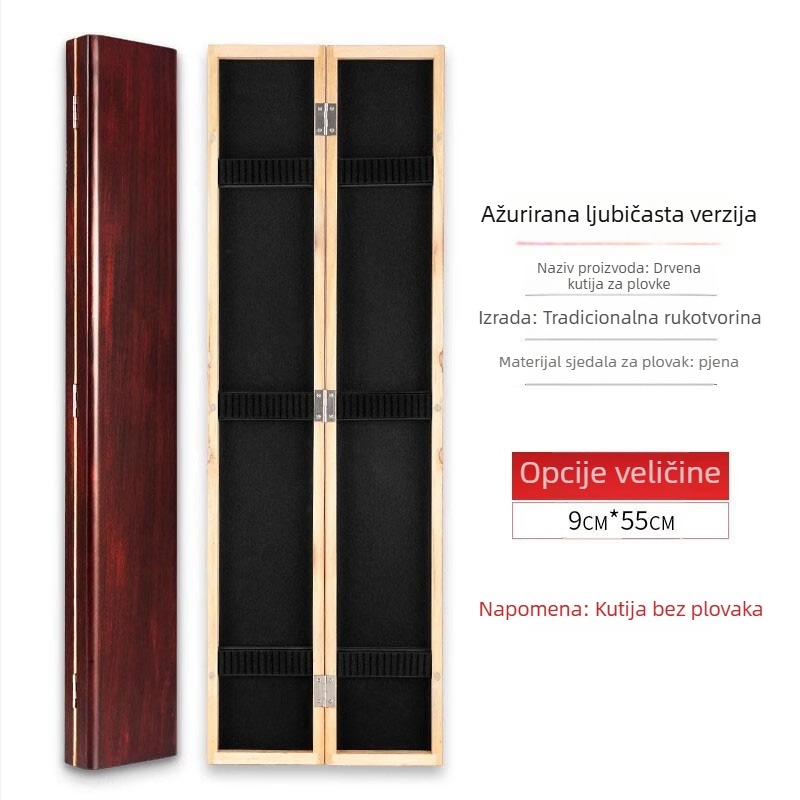 Drvena kutija za ribarske plovke – proširena verzija, Paulovnijsko drvo, čvrsta, višenamjenska, velika zapremina
