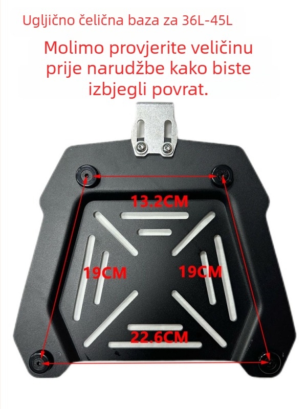 Univerzalni komplet za montažu stražnjeg kofera motocikla s brzim otpuštanjem
