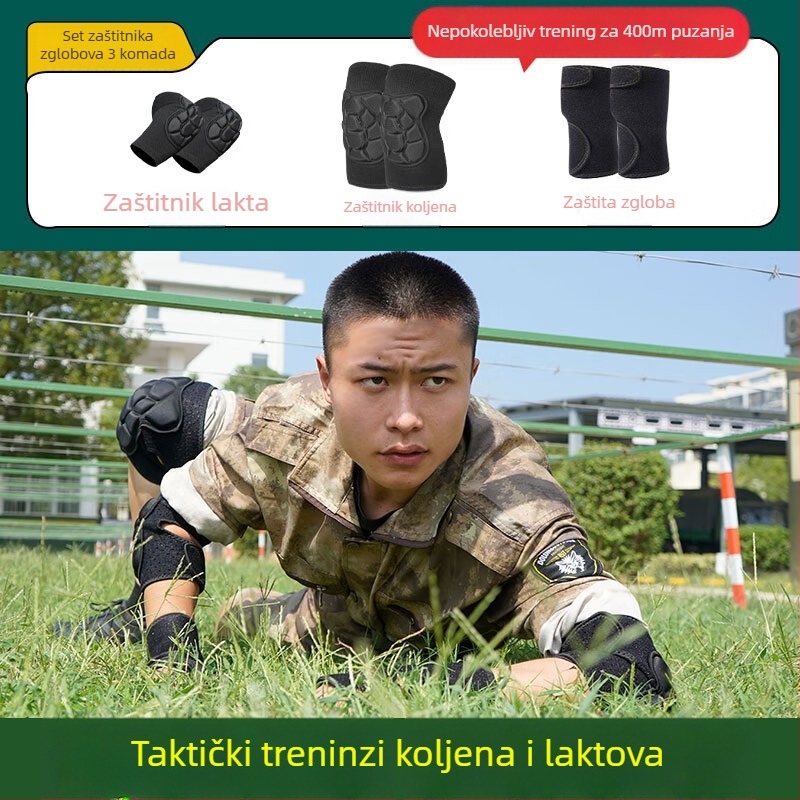 Set zaštitnika koljena i lakta, taktički zaštitni komplet za puzanje, za muškarce u sportu i vojnoj obuci, debeli