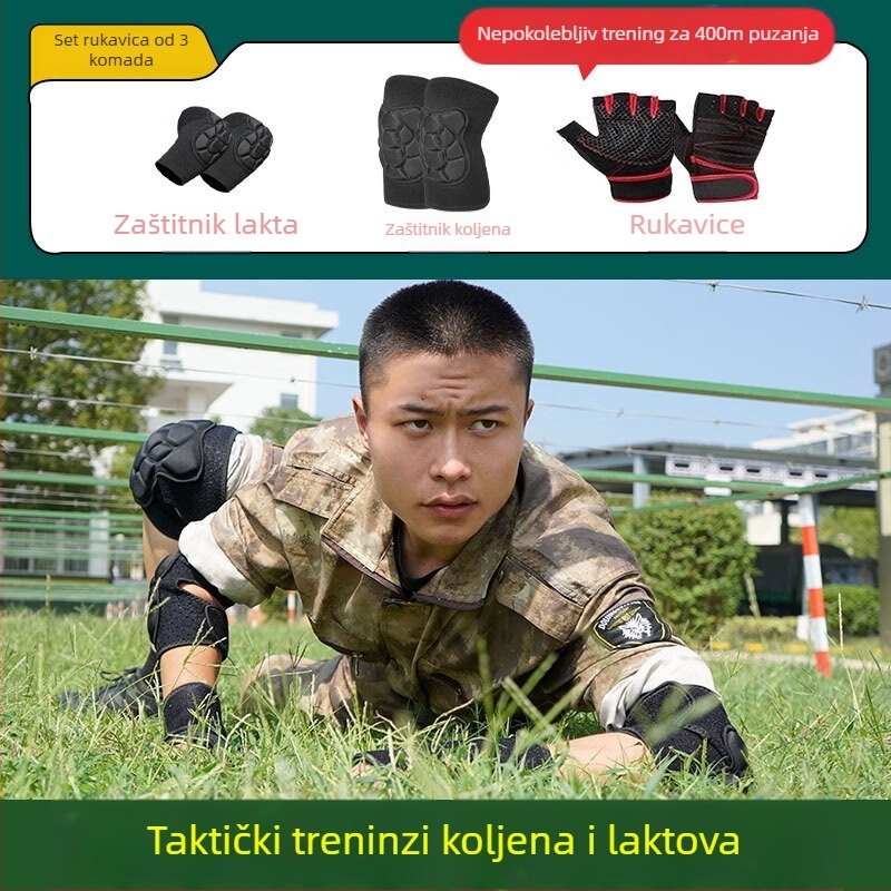 Set zaštitnika koljena i lakta, taktički zaštitni komplet za puzanje, za muškarce u sportu i vojnoj obuci, debeli