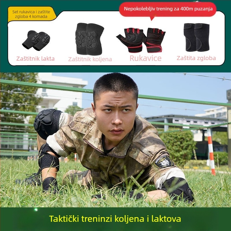 Set zaštitnika koljena i lakta, taktički zaštitni komplet za puzanje, za muškarce u sportu i vojnoj obuci, debeli