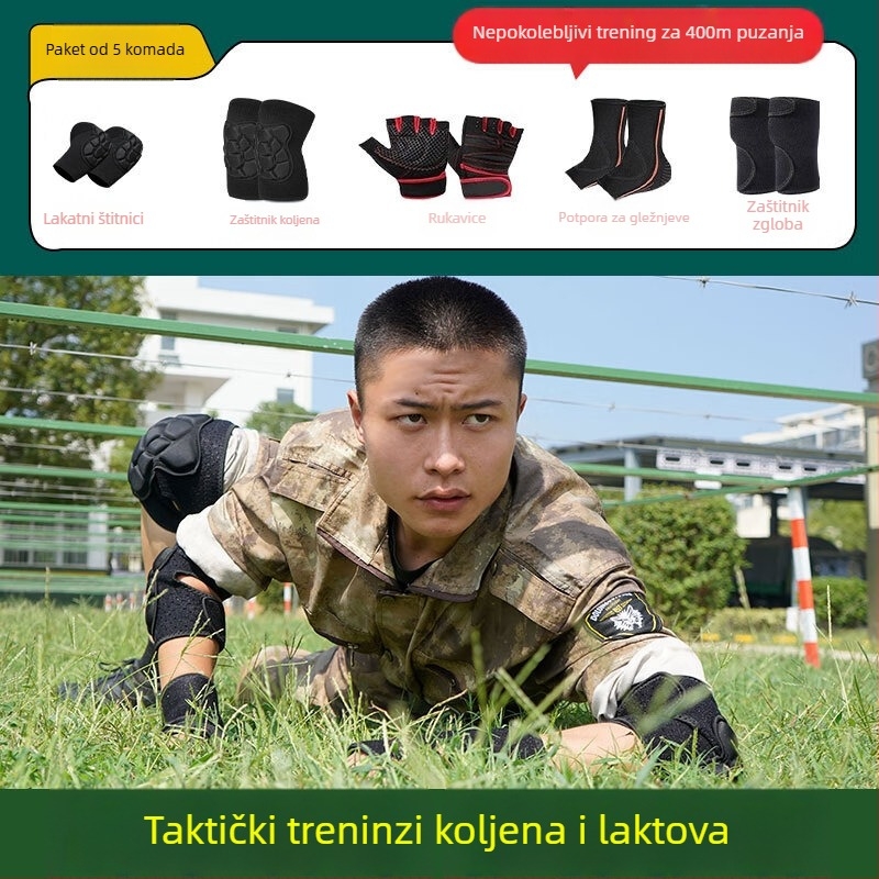 Set zaštitnika koljena i lakta, taktički zaštitni komplet za puzanje, za muškarce u sportu i vojnoj obuci, debeli