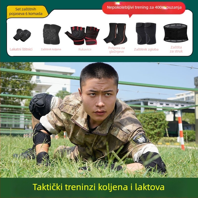 Set zaštitnika koljena i lakta, taktički zaštitni komplet za puzanje, za muškarce u sportu i vojnoj obuci, debeli