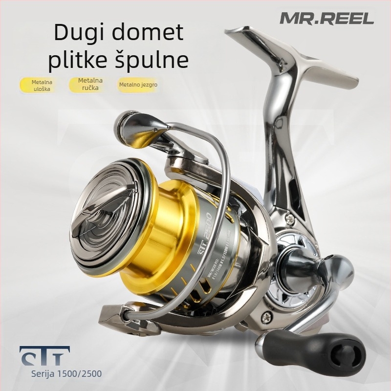 MR.REEL špinning kolut za ribolov s dugim dometom bacanja i metalnim rocker rukohvatom