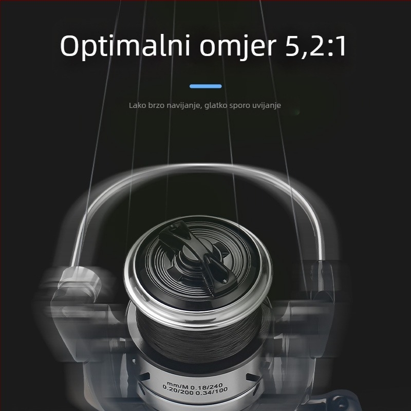 HAUT TON/HORTON spinning kolut za ribolov — omjer prijenosa 5.2:1, pakiranje 40 kom., licencirana privatna marka