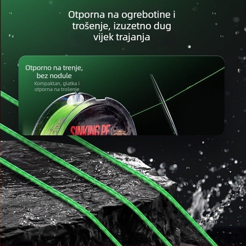 YGR PE Glavna ribolovna linija — potonja, s karbonskim jezgrom, otporna na habanje, za velike ribe