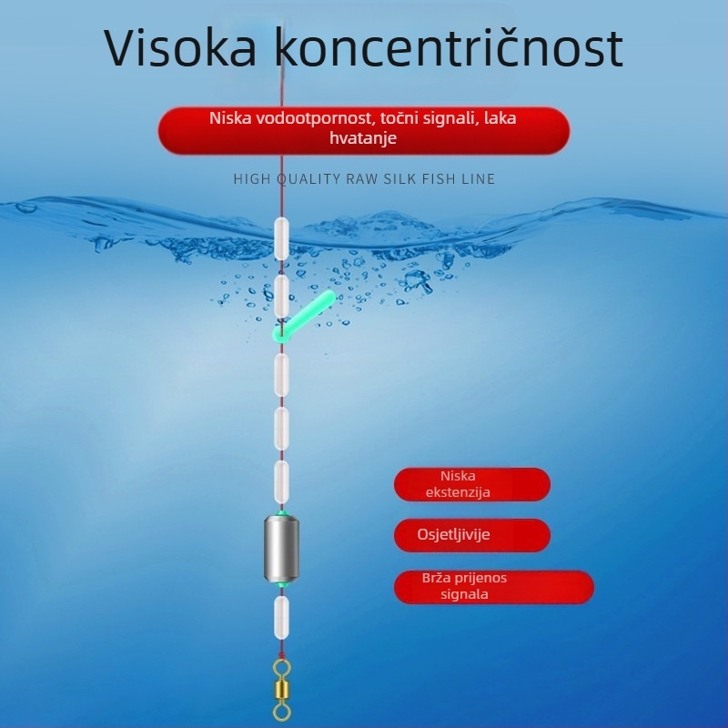 Set podlini za ribolov s povezanom glavnom linijom, najlon linija za šarana, izuzetno jaka napetost