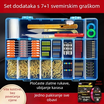 Set opreme za karp ribolov — komplet kuki, olovne manšete, space beans, debela najlonska linija