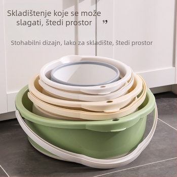 Sklopiva kanta za vodu za kampiranje — TPE materijal, okrugli oblik, ručka za aktivnu upotrebu, pogodna za hladnu i toplu vodu