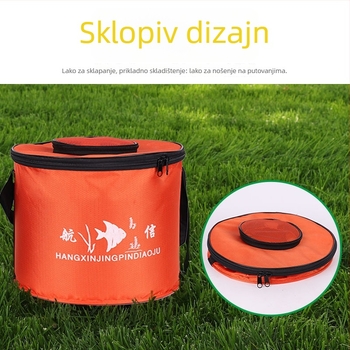 Sklopivi vodeni tank za ribu s poklopcem, prenosni posuda za žive ribe, ribolovna oprema u platnenoj kutiji (Materijal: Drugo; Bruto težina: Druga)