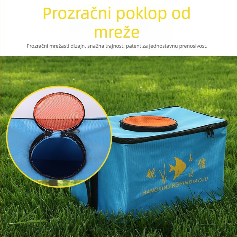 Sklopivi vodeni tank za ribu s poklopcem, prenosni posuda za žive ribe, ribolovna oprema u platnenoj kutiji (Materijal: Drugo; Bruto težina: Druga)