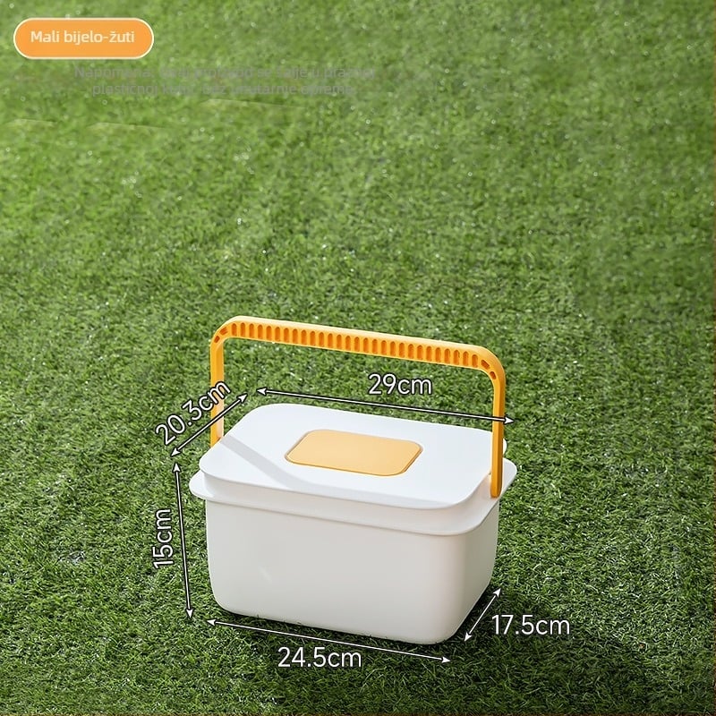 Kvadratna vanjska kanta za ribolov s ručkom, plastična kanta za skladištenje vode, oprema za ribolov za kuću, putovanja