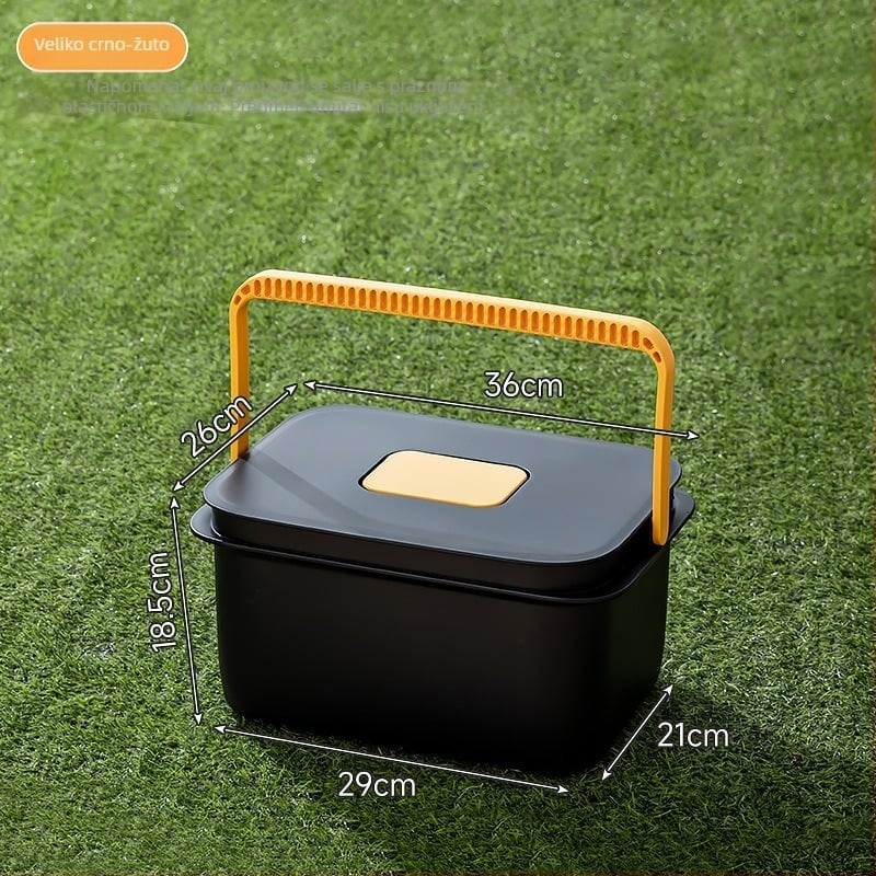 Kvadratna vanjska kanta za ribolov s ručkom, plastična kanta za skladištenje vode, oprema za ribolov za kuću, putovanja