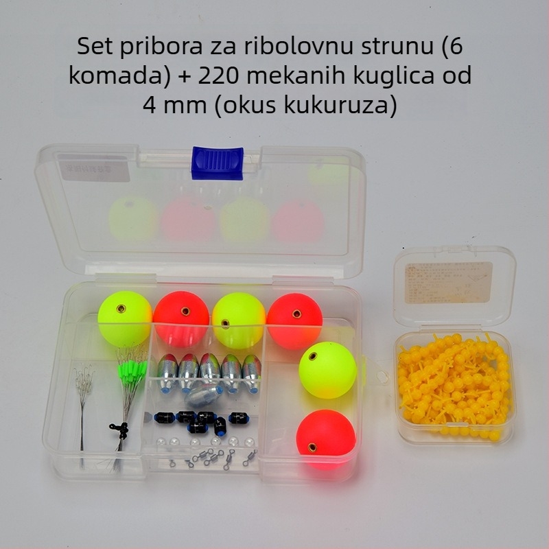 Svijetleći plivački set za ribolov šarana i karasa – uključuje mekane perle i plutajuće perle