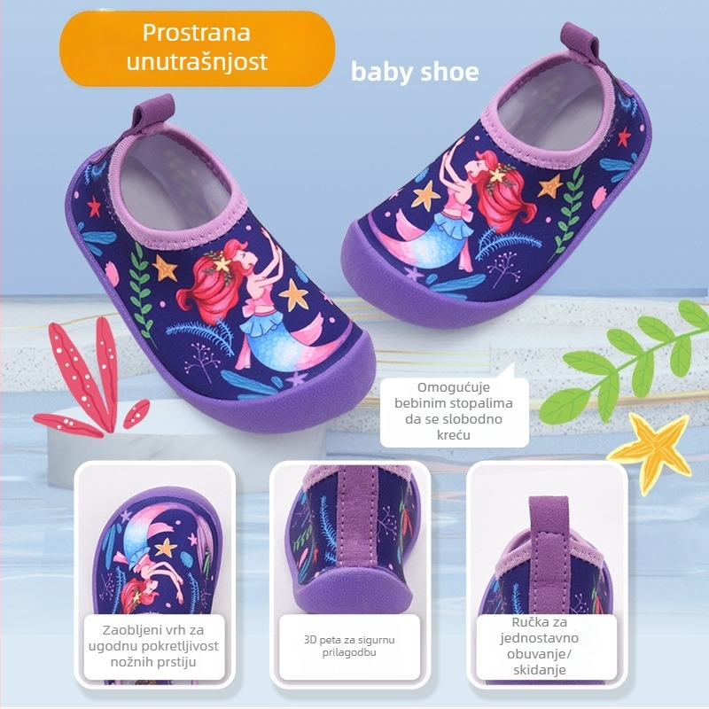 Dječje vodene tenisice za vodni park, niski gornji dio, TPR đon, TPR srednji dio, mrežasta podstava