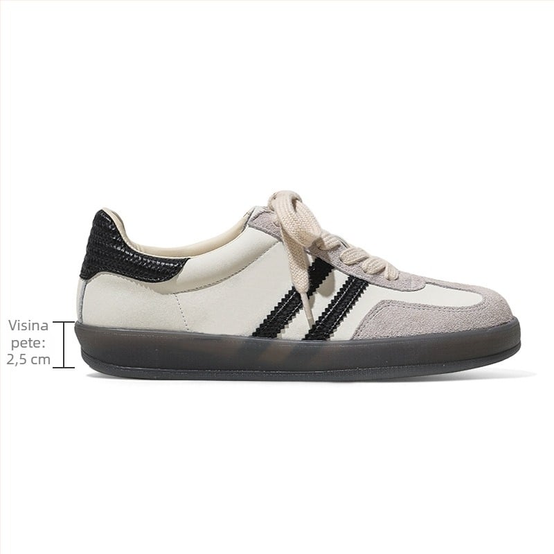 Damske kožne tenisice Strawberry Bear, moderni minimalistički stil, dvije plohe kože od govedine, nisko gležnja, 1-3 cm visina potplata, gumena potplat, prednje vezanje s vezicama