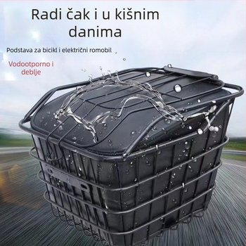 Torba za prednju košaru bicikla, kožna, vodonepropusna, kapaciteta 5 L, model 123