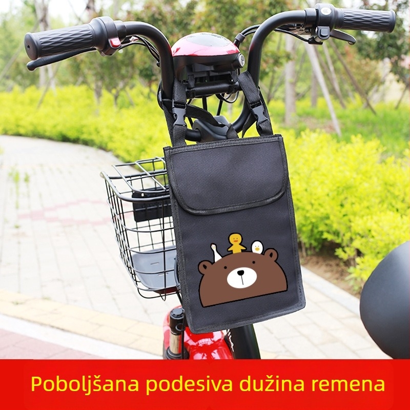 Torba za bicikl s prednjim spremnikom za pohranu, platno, Han Pi Bear, model Big