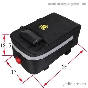Zadnja torba za bicikl marki Unique – sklopiva, vodootporna