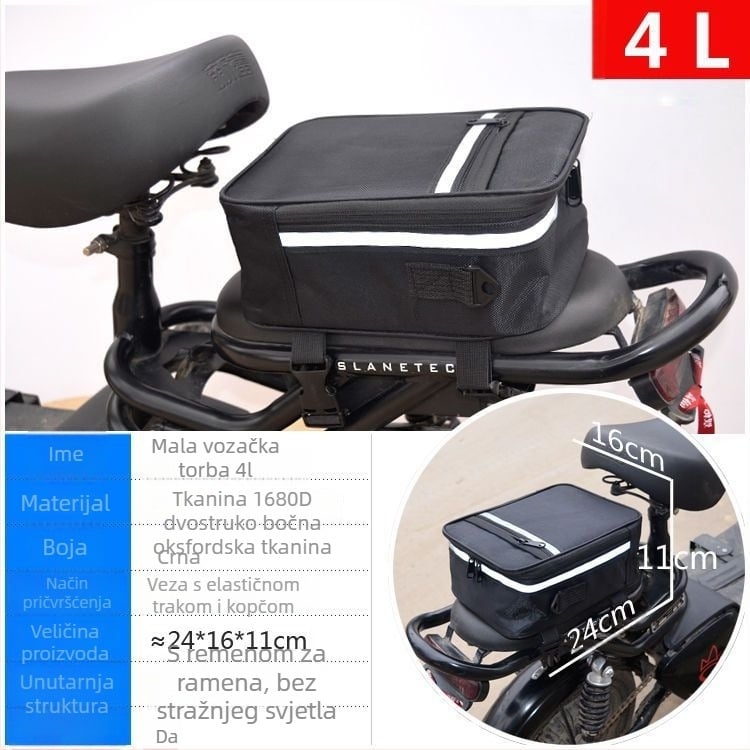 Zadnja torba za bicikl marki Unique – sklopiva, vodootporna