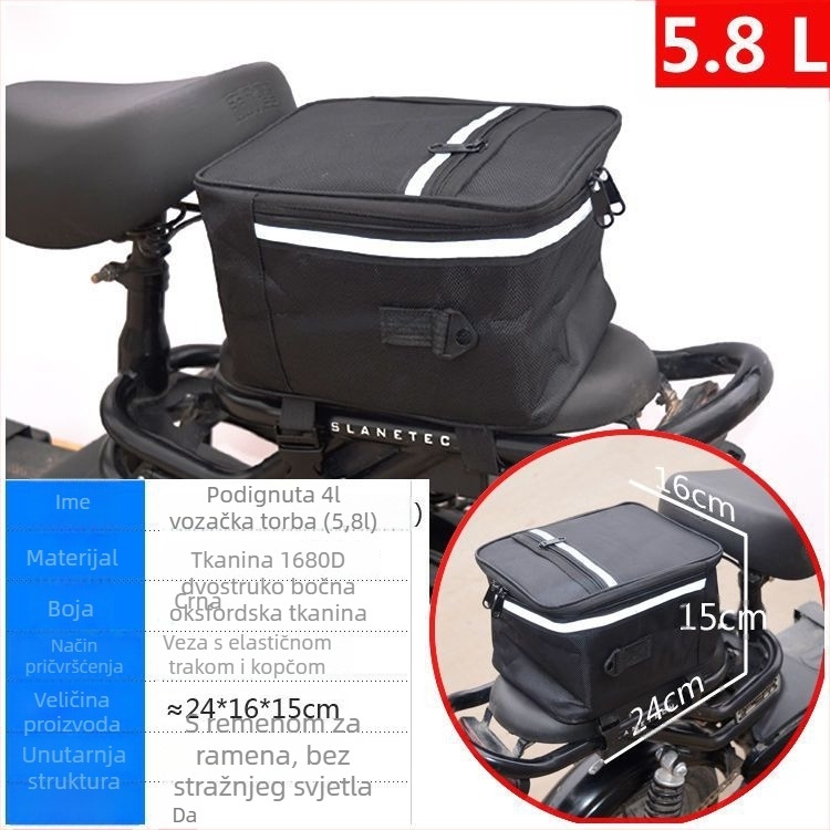 Zadnja torba za bicikl marki Unique – sklopiva, vodootporna