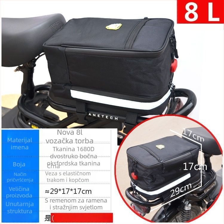 Zadnja torba za bicikl marki Unique – sklopiva, vodootporna