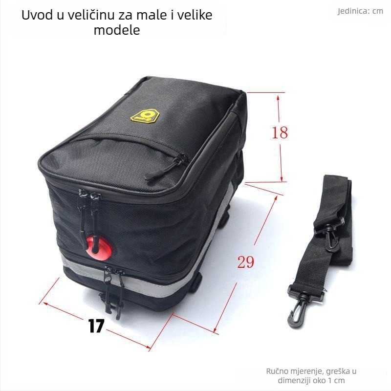 Zadnja torba za bicikl marki Unique – sklopiva, vodootporna